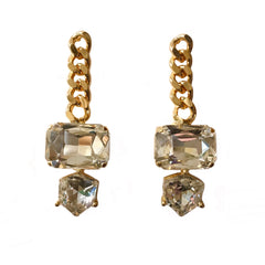 Kerry Chain Emerald Drop Earrings
