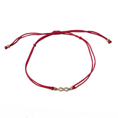 Tiny Infinity Pave Red Thread Bracelet