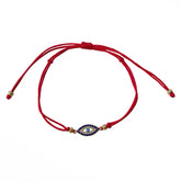 Evil Eye Sapphire Enamel Red Thread Bracelet