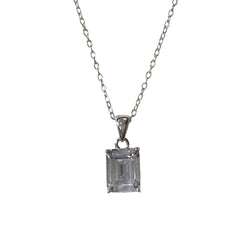 Emerald Cut Baguette Birthstone Necklaces