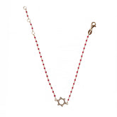 Sterling Silver Star of David Color Beaded Enamel Chain Bracelet
