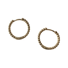 Gold Filled Beaded Huggie Hoops