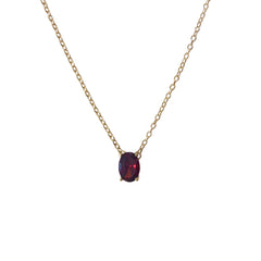 Amy Oval Birthstone Necklace