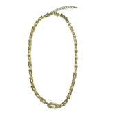 Gold Filled Buckle Chain Link Sparkle Necklace