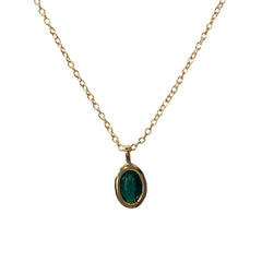Oval Bezel Birthstone Necklace