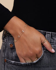 Fang Custom Name Station Diamond Pave Bracelet