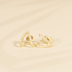 Felicity Double Hoop Stud Earrings