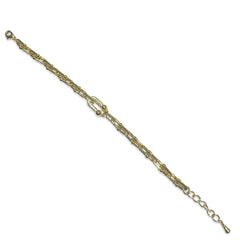 Gold Filled Buckle Chain Link Sparkle Bracelet