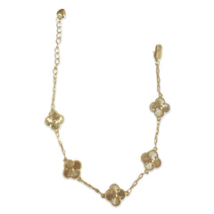 Gold Filled Mini Ridged Flora Station Bracelet