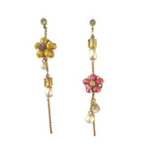Raina Flower Mix Drop Statement Earrings