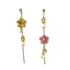 Raina Flower Mix Drop Statement Earrings