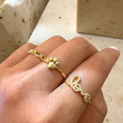 Amore Love Cursive Script Pave Ring