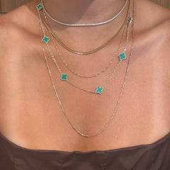 Gold Filled Mini Flora Gemstone Station Necklace