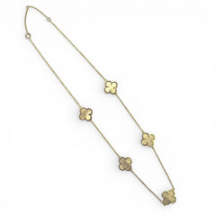 Flora Motif Mother of Pearl 5 Station Necklace