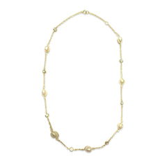 Pearlea Bezel Station Necklace