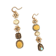 Pippa Flower Gemstone Statement Earrings
