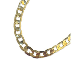 18K Gold Filled Curb Flat Cuban Chain 7mm 10” Anklet