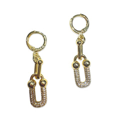 Gold Filled Huggie Chain Charm Hoop