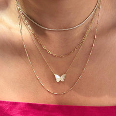 Butterfly Mother of Pearl Sparkle Necklace