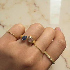 Amy Duo Two Stone Bezel Cocktail Ring