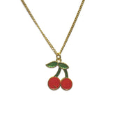 Gold Filled Cherry Pendant Cuban Chain Necklace
