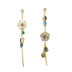 Raina Flower Mix Drop Statement Earrings