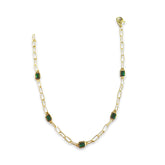 Amy Rectangle Bezel Chain Link Mixed Media Bracelet