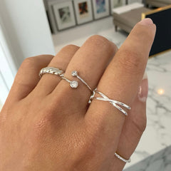 Olivia Double Bezel Adjustable Ring