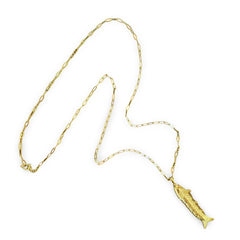 Lucky Long Gold Fish Necklace