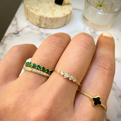 Noelia Baguette Birthstone Stackable Ring