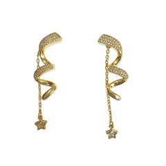 Gold Filled Twist Star Dangle Studs
