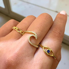 Evil Eye Sapphire Ring