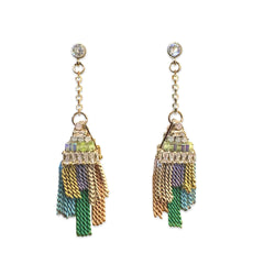 Amy Metal Tassel Statement Earrings