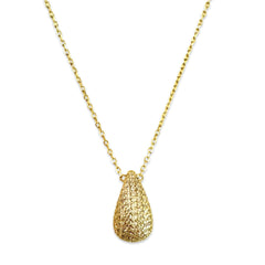 Sterling Silver Pave Teardrop Necklace