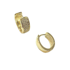 Gold Filled Triple Pave Row (L) Huggies