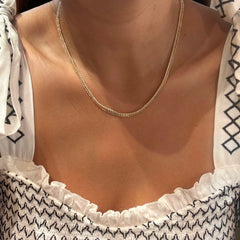 Azira Gold Filled 4mm 16” Flat Woven Necklace