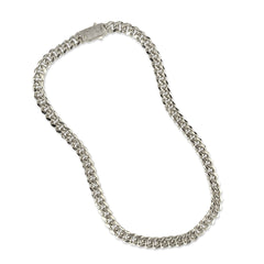 Joellery White Gold Filled 20”,22” 10mm Long Cuban Buckle Chain