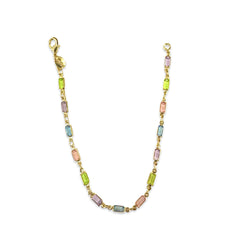 Gold Filled Rectangle Rainbow Bezel Bracelet