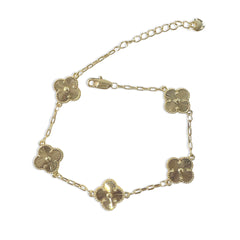 Gold Filled Mini Ridged Flora Station Bracelet
