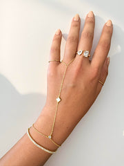 Flora Mother of Pearl Bezel Hand Chain