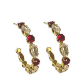 Noellery Birthstone Cluster Hoop Stud Earrings