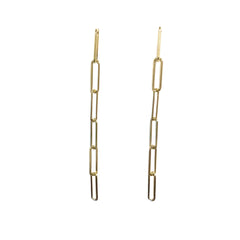 Paperclip Chain Link Drop Earrings
