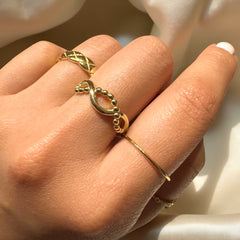 Wavy Beaded Ring