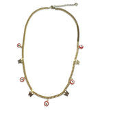 18K Gold Filled Evil Eye Butterfly Charm Necklace