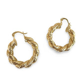 Rope Twist Gold Filled Clasp Hoops
