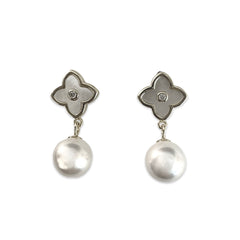 Flora Petal Pearl Drop Earrings