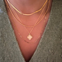 Gold Filled Flora Ridged Pendant Necklace