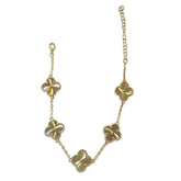 Gold Filled Ridged Flora Station Bracelet