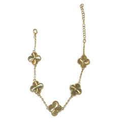 Gold Filled Ridged Flora Station Bracelet