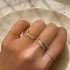 Amore Love Cursive Script Pave Ring